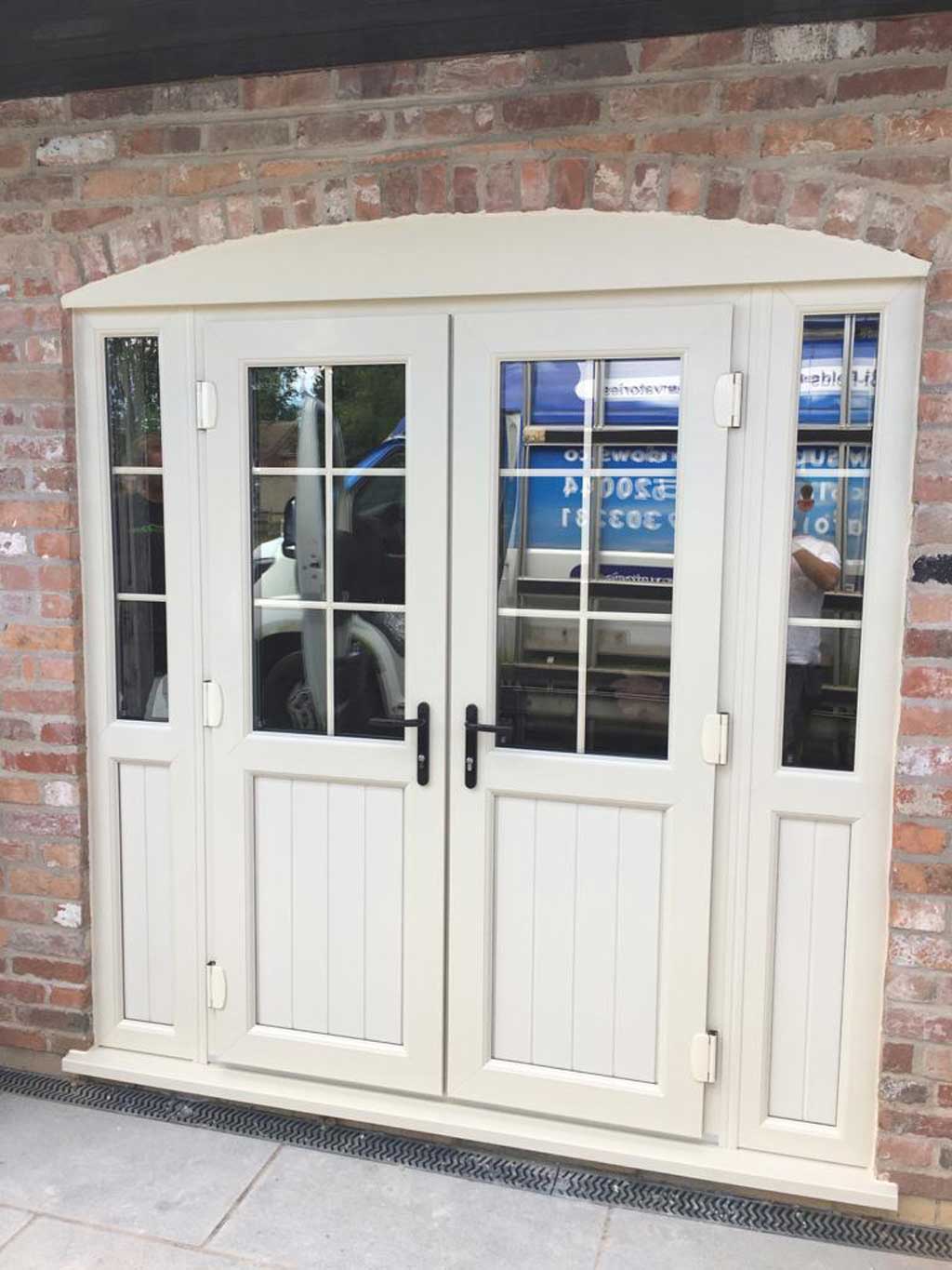 French Doors, With Side Panels, uPVC, Cream Finish - Jackson Windows