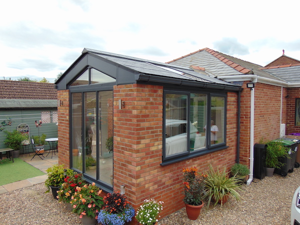 tiled roof conservatory with sky light