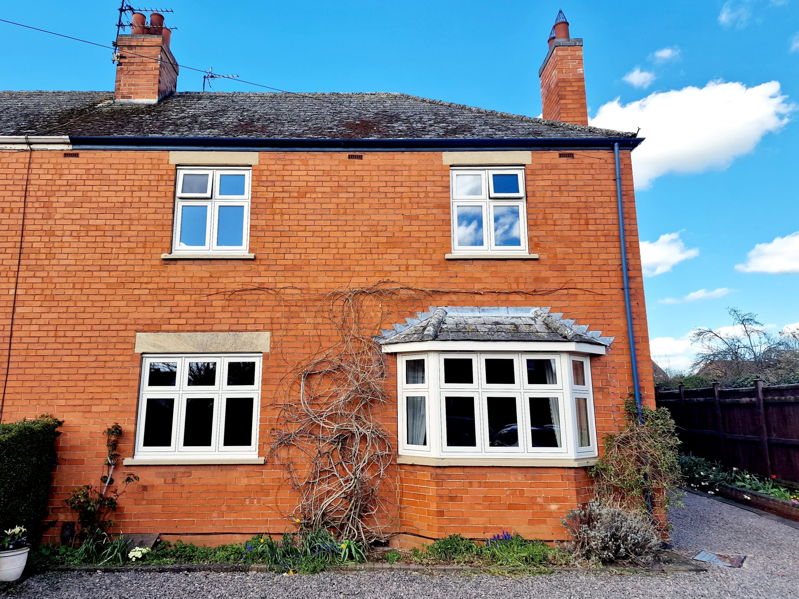 Cream Woodgrain Flush Casement Windows
