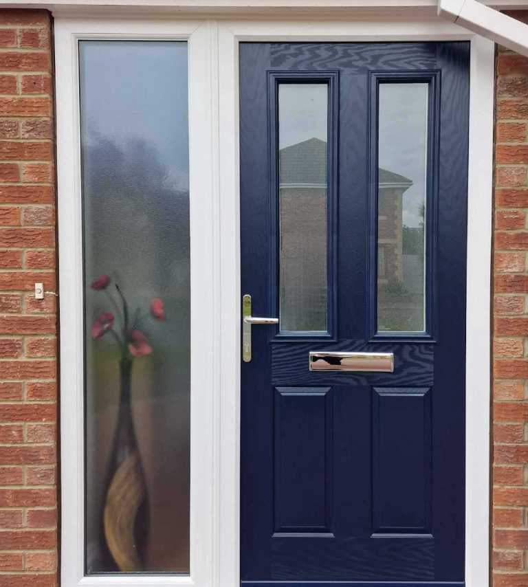 Navy Blue Composite Door horncastle with side screen