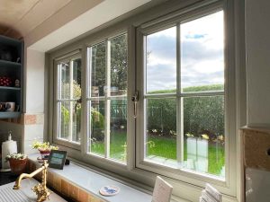 sage green casement windows