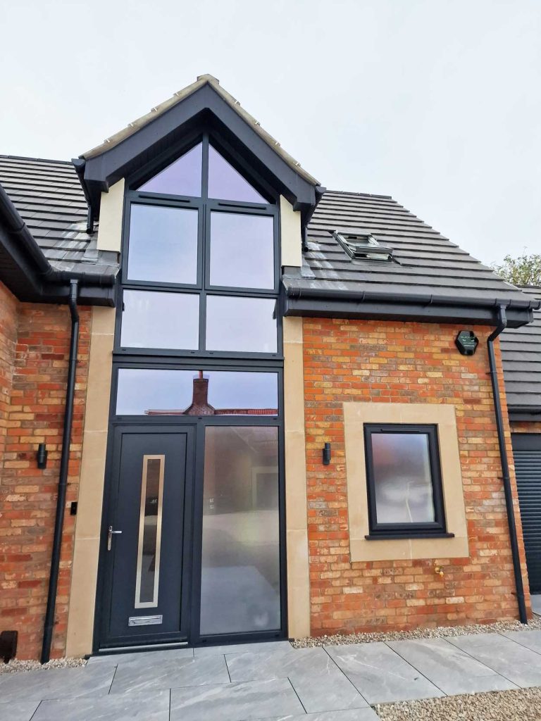 Black aluminium door