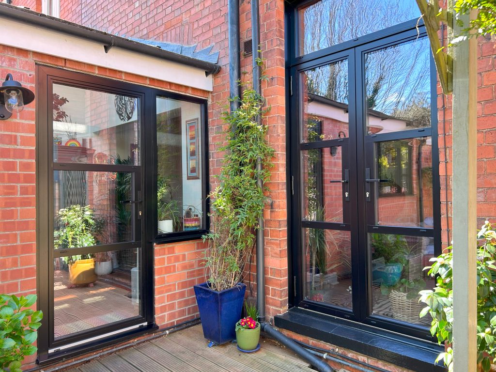 Aluminium external french doors