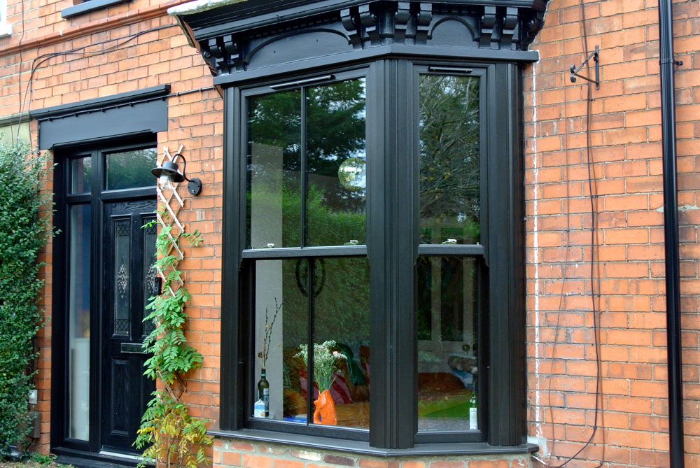 black sliding sash windows