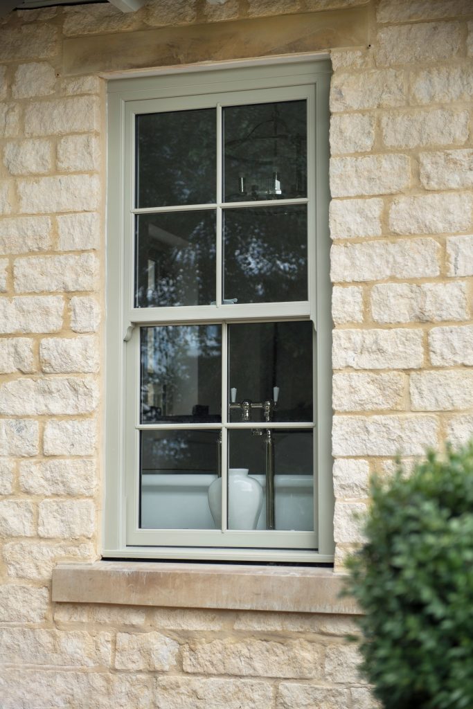 sage green sash windows 