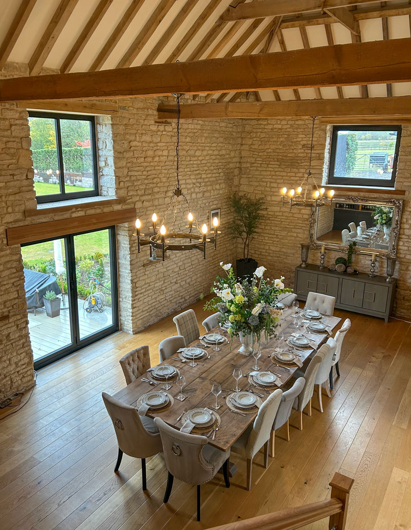 Barn Conversion with Black Aluminium Casement Windows & Bifold Doors
