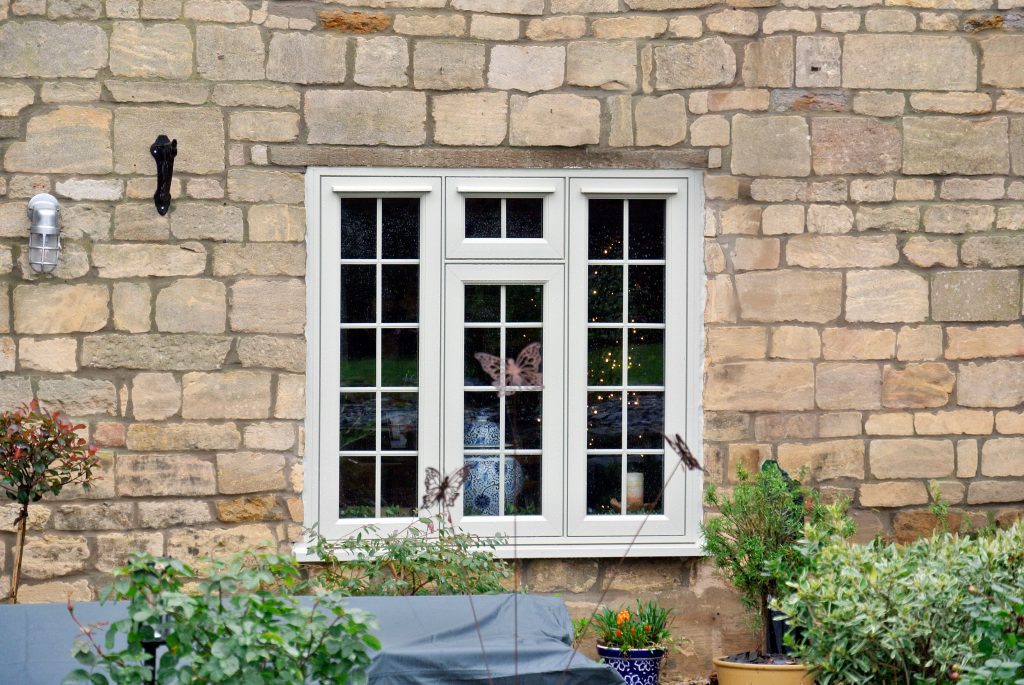 pebble grey flush window